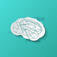 Vector modern brain icon on blue background