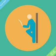 Pictogram of a man reading the newspaper leaning