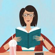 young dark-haired woman of mixed ethnicity reading