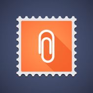 Mail stamp with a clip