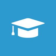 education icon white on the blue background
