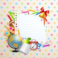 Back to school greeting card with stationery N2