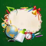 Back to school greeting card with stationery N3