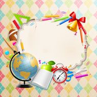 Back to school greeting card with stationery N4