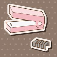stationary stapler theme elements vector eps N14