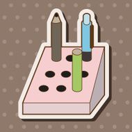 stationary pen holder theme elements vector eps N4