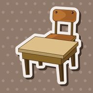 classroom desk and chair theme elements vector eps N4