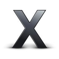 3d black letter X