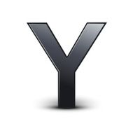 3d black letter Y