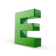 3d green letter E