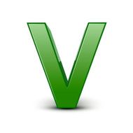 3d green letter V N3