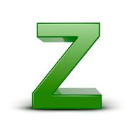 3d green letter Z N2