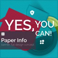 Flat design square banner with slogan N55