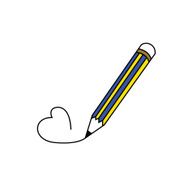 Vector of pencil drawing heart love concept