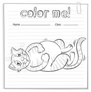 Coloring worksheet with a cat
