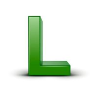 3d green letter L N3