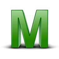 3d green letter M N3