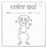Coloring worksheet with a man