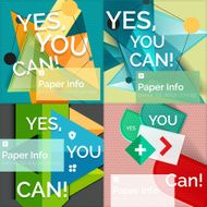 Set of flat design square banners N5
