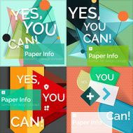 Set of flat design square banners N6