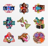 Set of abstract geometric shapes with options N34