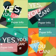 Set of flat design square banners N7