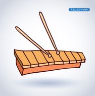 Xylophone hand drawn vector illustration N2