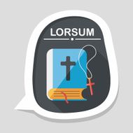 bible flat icon with long shadow eps10 N6