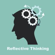 reflective thinking process with brain gears