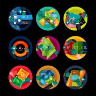 Set of flat design circle option infographics concepts N26