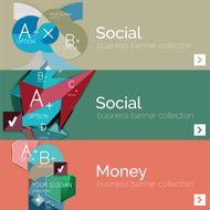 Flat design vector infographic banners with geometric infographics N40