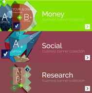 Flat design vector infographic banners with geometric infographics N41