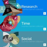 Flat design vector infographic banners with geometric infographics N42