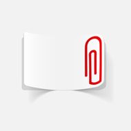 realistic design element paper clip N9