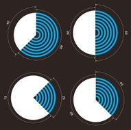 Pie diagram flat style drawing Dark background