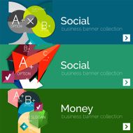 Flat design vector infographic banners with geometric infographics N43