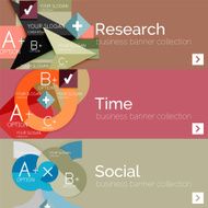 Flat design vector infographic banners with geometric infographics N45