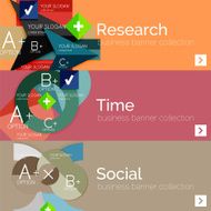 Flat design vector infographic banners with geometric infographics N46