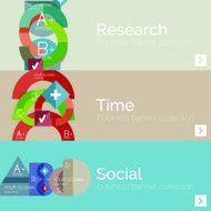 Flat design vector infographic banners with geometric infographics N47