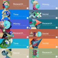 Flat design vector infographic banners with geometric infographics N48