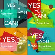 Set of flat design square banners N8