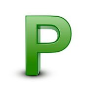 3d green letter P N2