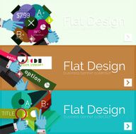 Flat design vector infographic banners with geometric infographics N49
