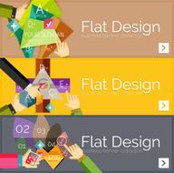 Flat design vector infographic banners with geometric infographics N50