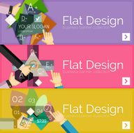 Flat design vector infographic banners with geometric infographics N51