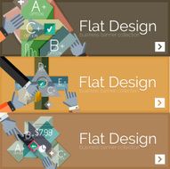 Flat design vector infographic banners with geometric infographics N52