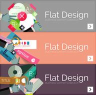 Flat design vector infographic banners with geometric infographics N53