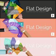 Flat design vector infographic banners with geometric infographics N54