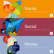 Flat design vector infographic banners with geometric infographics N57