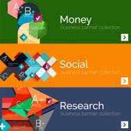 Flat design vector infographic banners with geometric infographics N60